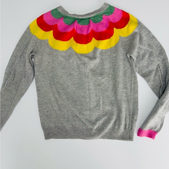 Mini Boden Girls Grey Rainbow Cuff Cardigan Size 9-10Y - Picture 4 of 4